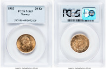 Oscar II gold 20 Kroner 1902 MS65 PCGS, Kongsberg mint, KM355, Fr-17. HID09801242017 © 2024 Heritage Auctions | All Rights Reserved