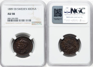 Oscar II Krona 1889-EB AU58 NGC, KM747. Imbued with a unique dark patina on this near-Mint State specimen. HID09801242017 © 2024 Heritage Auctions | A...