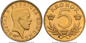 Gustaf V gold 5 Kronor 1920-W MS63 NGC, KM797. HID09801242017 © 2024 Heritage Auctions | All Rights Reserved