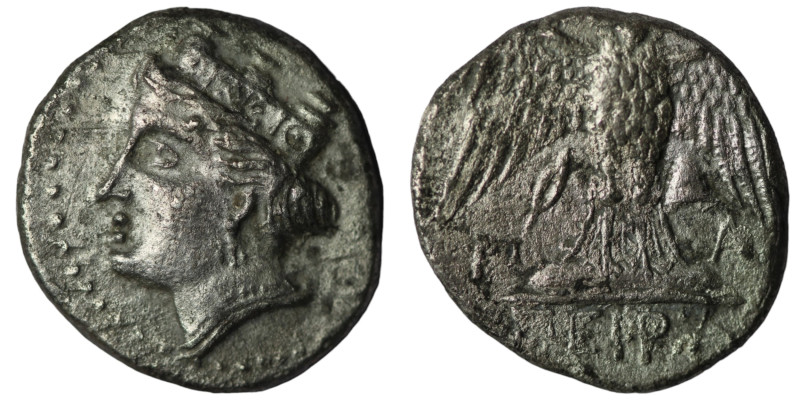 Pontos. Amisos. (435-370 BC) AR Drachm. Obv: head of Hera left. Rev: owl standin...