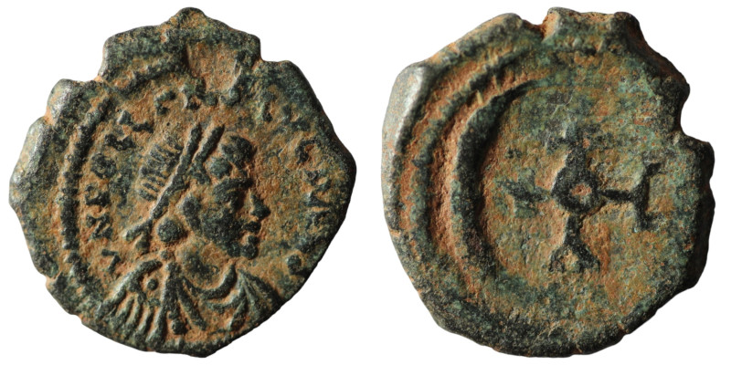 Justin II. (565-578 AD). Æ Pentanummium. Antioch. Obv: diademed bust right. Rev:...