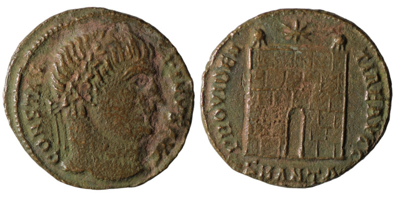 Constantinus I. (307-337 AD). Follis. Antioch. Obv: CONSTANTINVS AVG. laureate b...