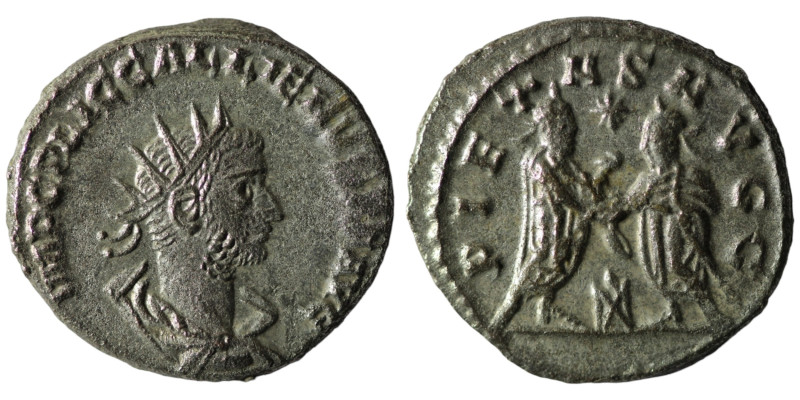 Gallienus. (255-256 AD). AR Antoninian. Antioch. Obv: IMP C P LIC GALLIENVS P F ...