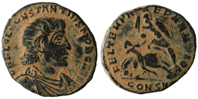 Constantinus II. (351-354 AD). Follis. Constantinople. Obv: D N CONSTANTIVS P F ...