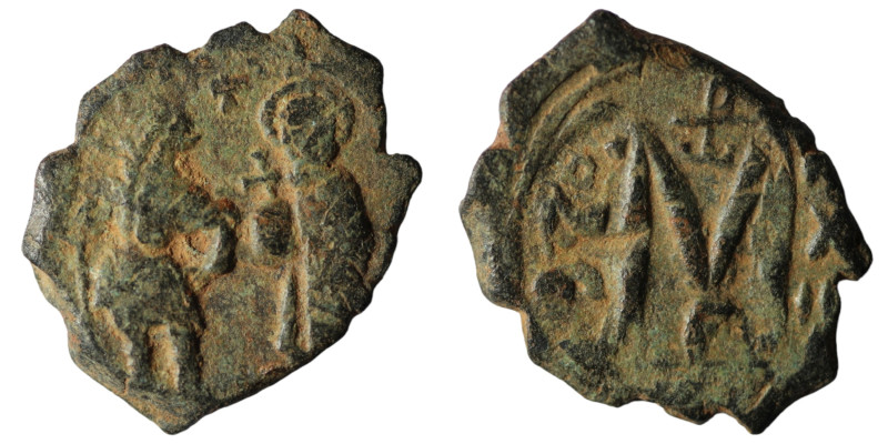 Heraclius and Heraclius Constantine. (610-641 AD) Æ Follis. Obv: Heraclius and H...