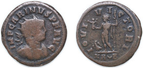 Rome Roman Empire 283 - 285 KA(crescent)B BI Antoninianus - Carinus (IOVI VICTORI; Jupiter) Billon Rome Mint 2.71g VF RIC V.2 258f OCRE ric.5.car.258