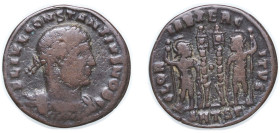 Rome Roman Empire 330 - 333 SMTSΓ AE Nummus - Constantius II (GLORIA EXERCITVS) Bronze Thessalonica Mint 2.62g VF RIC VII 185 RSC 17690 OCRE ric.7.the...