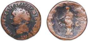Rome Roman Empire 74 AE As - Vespasian (PAX AVGVST S C; Pax) Bronze Rome Mint 12.3g VF RIC II.1 726 OCRE ric.2_1(2).ves.726