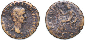 Rome Roman Empire 98 - 102 AE Dupondius - Trajan (TR POT COS II S C; Abundantia) Bronze Rome Mint 12.3g VF RIC II 386-429