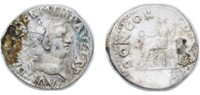Rome Roman Empire 69 AR Denarius - Vitellius (CONCORDIA P R; Concordia) Silver Rome Mint 3.39g VF Mount Removed RIC I 90 OCRE ric.1(2).vit.90
