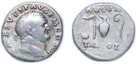 Rome Roman Empire 71 AR Denarius - Vespasian (AVGVR TRI POT) Silver Rome Mint 3.48g VF RIC II.1 43 OCRE ric.2_1(2).ves.43