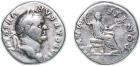 Rome Roman Empire 73 AR Denarius - Vespasian (PONTIF MAXIM) Silver Rome Mint 3.34g VF RIC II 685