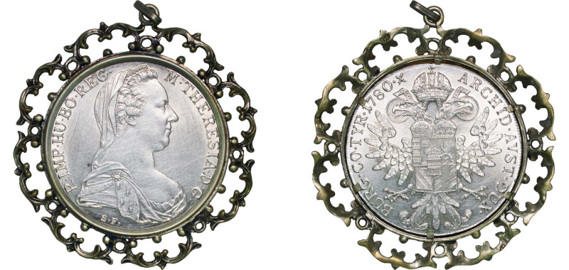 Austria ND 1 Thaler - Maria Theresia (Restrike) Silver (.833) 38.38g AU Mounting...