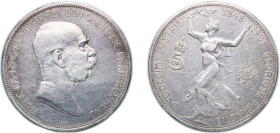 Austria Austro-Hungarian Empire 1908 5 Corona - Francis Joseph I (Reign) Silver (.900) Vienna Mint (3941600) 24g VF KM 2809