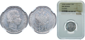 Austria Empire 1859 B ¼ Florin - Francis Joseph I Silver (.520) Kremnica / Körmöcbánya / Kremnitz Mint (13108535) 5.345g NGC UNC Cleaned KM 2214 Kahnt...