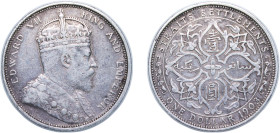 British Malaysia Straits Settlements British colony 1903 B 1 Dollar - Edward VII Silver (.900) Bombay Mint (15009891) 26.95g VF KM 25 Y 25 Dav AAO 303
