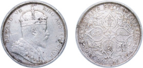 British Malaysia Straits Settlements British colony 1904 B 1 Dollar - Edward VII Silver (.900) Bombay Mint (20364664) 26.98g VF KM 25 Y 25 Dav AAO 303