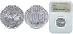 Cameroon Republic 1966 100 Francs (Pattern) Essai Nickel Paris Mint (1200) 12g NGC MS 64 KM E11