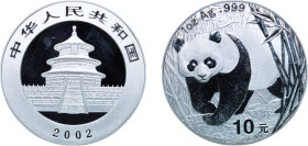 China People's Republic of China 2002 10 Yuan (Panda) Silver (.999) 31.33g UNC KM 1365