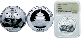 China People's Republic of China 2009 10 Yuan (Panda) Silver (.999) (600000) 31.1g NGC MS 68