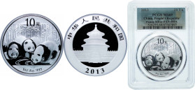 China People's Republic of China 2013 10 Yuan (Panda) Silver (.999) (8000000) 31.1g PCGS MS 69 KM 2116