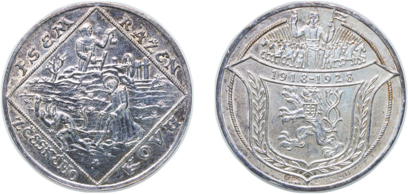 Czechoslovakia First Republic 1928 5 Dukátů (10th Anniversary of Czechoslovakia)...