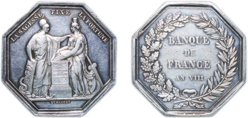 France ND Token - Banque de France Silver (.900) 25.2g VF Br 29 Feu 4951