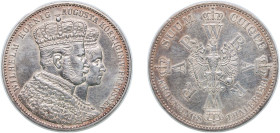 Germany Kingdom of Prussia German states 1861 A 1 Thaler - William I (Coronation) Silver (.900) Berlin Mint (1000000) 18.52g VF KM 488 AKS 116 Olding ...