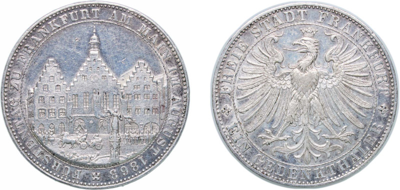 Germany Free imperial city of Frankfurt German states 1863 1 Thaler ("Memorial T...