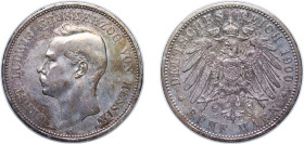 Germany Grand duchy of Hessen-Darmstadt Second Empire 1900 A 5 Mark - Ernest Louis Silver (.900) Berlin Mint (18000) 27.65g VF KM 369 J 73 Dav GT III ...