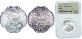 Germany Kingdom of Prussia Second Empire 1901 A 2 Marks - William II (Kingdom of Prussia) Silver (.900) Berlin Mint (2600000) 11.111g NGC MS 64 KM 525...