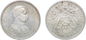 Germany Kingdom of Prussia Second Empire 1913 A 5 Mark - William II Silver (.900) Berlin Mint 27.79g XF KM Pn61