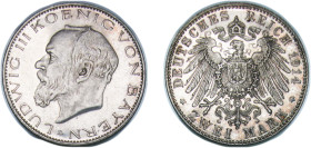 Germany Kingdom of Bavaria Second Empire 1914 D 2 Marks - Louis III Silver (.900) Munich Mint (570000) 11.111g AU KM 1002 AKS 211 J 51