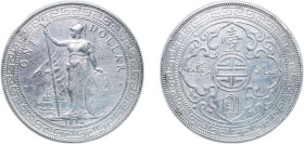 Great Britain United Kingdom 1896 B 1 Dollar - Victoria (British Trade Dollar) Silver (.900) Bombay Mint (6135617) 26.79g VF KM T5