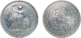 Great Britain United Kingdom 1902 B 1 Dollar - Edward VII (British Trade Dollar) Silver (.900) Bombay Mint (30404499) 26.94g AU KM T5