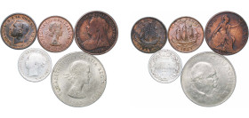 Great Britain United Kingdom 1886-1967 Coinage (5 Lots) VF