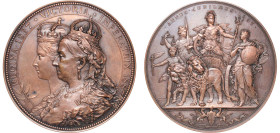 Great Britain United Kingdom 1887 Medal - Victoria (Golden Jubilee; Elkington) Bronze 249.4g UNC BHM 3284 Eimer 1732 W&E 2340A1