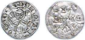 Hungary Kingdom 1063 - 1074 1 Denier - Solomon Silver 0.83g VF Crack ÉH 10 H 17 CNH I 22 CAC I 7.5.x.x EK I 6/4