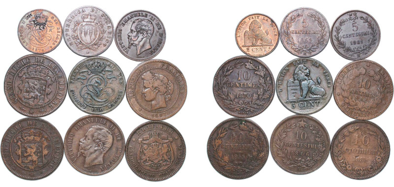 Italy 19th-20th Century Europe Coinage (6 Lots) Bronze VF