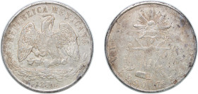 Mexico Federal Republic 1870 Zs H 1 Peso Silver (.903) Zacatecas Mint (4519000) 26.7g VF KM 408.8