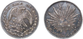 Mexico Federal Republic 1880 Ca MG 8 Reales Silver (.903) Chihuahua Mint 27.21g XF KM 377.2