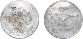 Mexico Federal Republic 1890 Ca MM 8 Reales Silver (.903) Chihuahua Mint (2137000) 27.13g VF KM 377.2