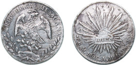 Mexico Federal Republic 1892 Mo AM 8 Reales Silver (.903) Mexico City Mint (9392000) 26.88g VF Chopmarked KM 377.10