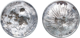 Mexico Federal Republic 1897 Mo AM 8 Reales Silver (.903) Mexico City Mint (8621000) 26.98g VF Chopmarked KM 377.10