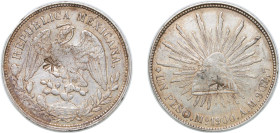 Mexico Federal Republic 1900 Mo AM 1 Peso Silver (.9027) Mexico City Mint (8226000) 26.98g VF Chopmarked KM 409.2