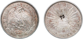 Mexico Federal Republic 1902 Mo AM 1 Peso Silver (.9027) Mexico City Mint (16224000) 27.10g VF Chopmarked KM 409.2