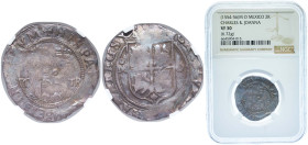 Mexico Spanish colony 1544 - 1556 MO 2 Reales - Carlos I Silver (.931) Mexico City Mint 6.72g NGC VF 30 MB 12