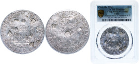 Mexico Spanish colony 1761 Mo MM 8 Reales - Carlos III Silver (.917) Mexico City Mint 27.07g PCGS AU Chopmarked KM 105