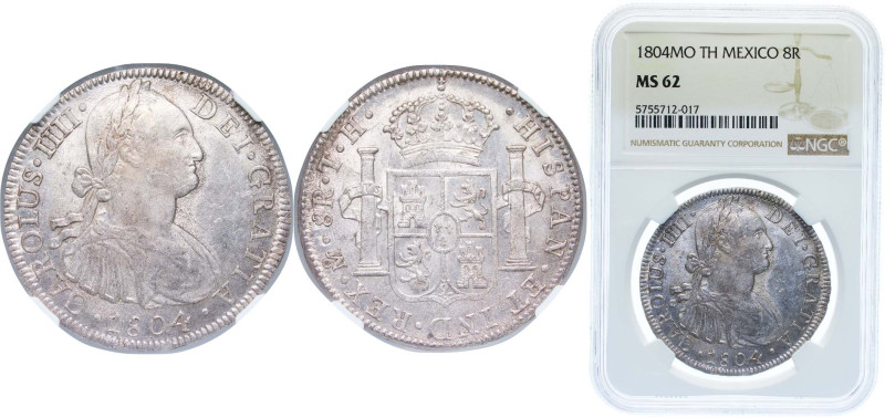 Mexico Spanish colony 1803 Mo TH 8 Reales - Carlos IV Silver (.903) Mexico City ...