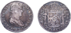 Mexico Spanish colony 1821 Zs RG 8 Reales - Fernando VII (Royalist Coinage) Silver (.903) Zacatecas Mint 26.89g VF KM 111.5